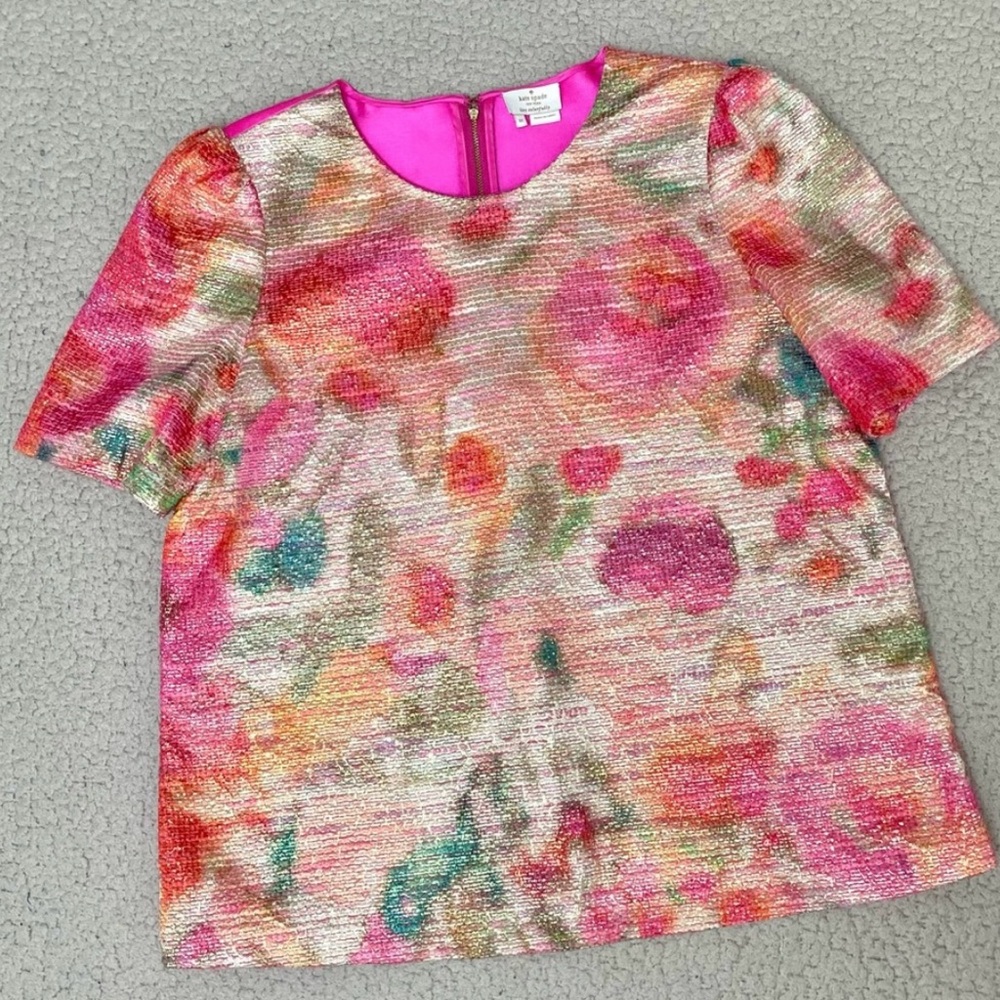 Kate Spade Haley Puff Sleeve Floral Top